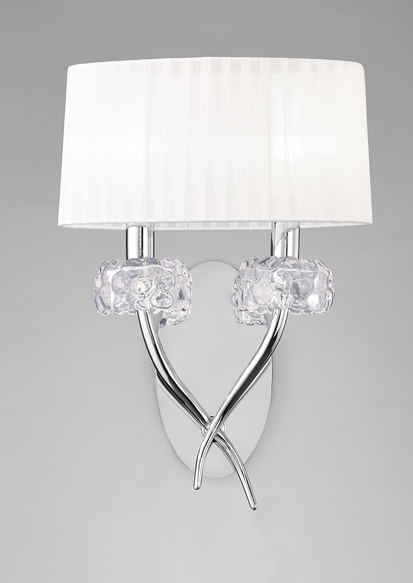 Loewe Polished Chrome-White Wall Lights Mantra Armed Wall Lights Loewe Polished Chrome-White Wall Lights Mantra Armed Wall Lights
